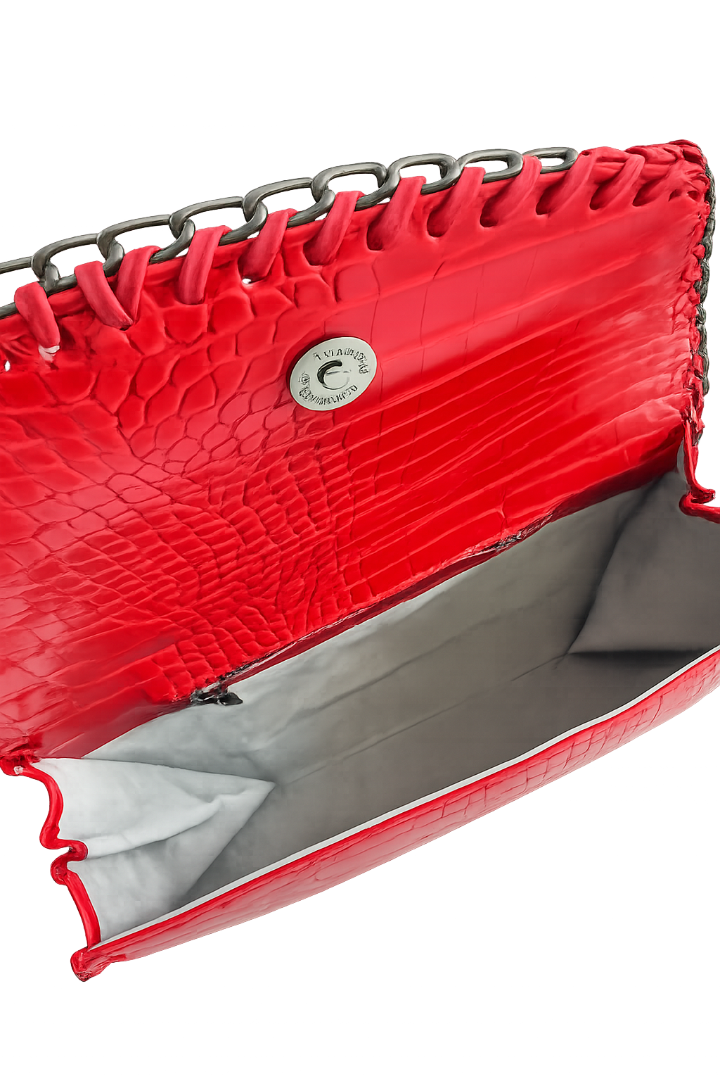 Woven Women's Leather Portfolio Clutch Bag